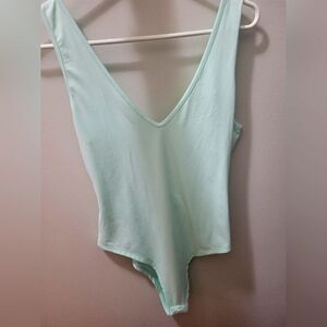 Mint bodysuit with open back